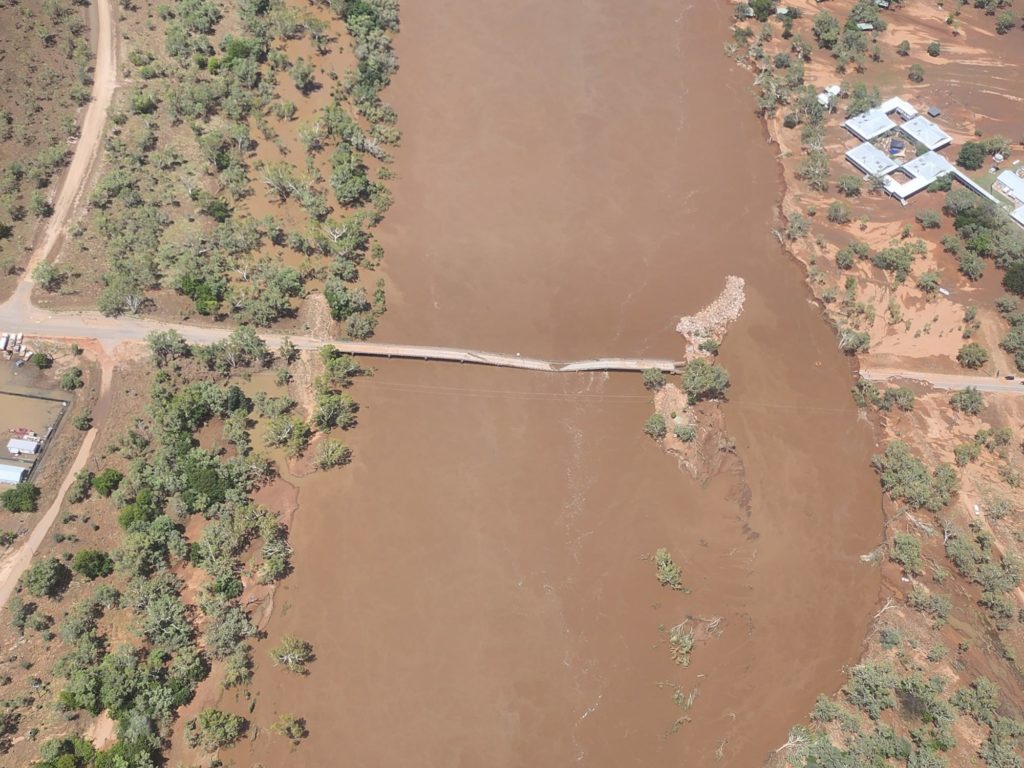 Aerial view of historic flooding in Kimberley, Western Australia