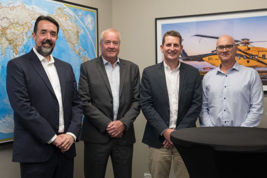 Keith Mullett, Managing Director – PHI Aviation, Mike Price, Chief Operating Officer – PHI International, Mat Quinn, Country Manager NZ and General Manager Operations – Beach Energy and Simon Elliott, Operations Support Team Leader – OMV Taranaki Limited